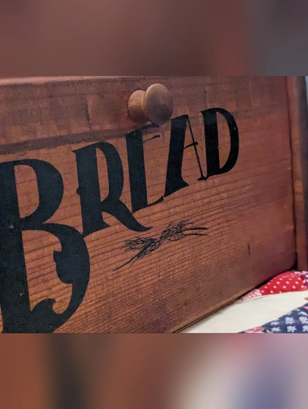 Vintage Wood Bread Box Farm House Cottagecore Grannycore Rustic Kitchen